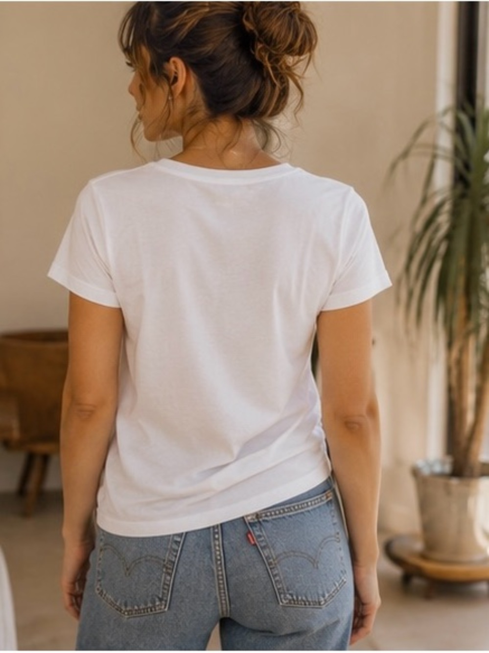 Gap Organic Cotton White V-Neck Tee XS Classic Essential - Picture 16 of 16